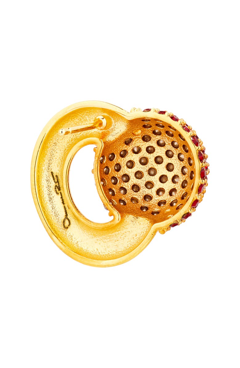 Oscar de la Renta Pavé Sphere Stud Earrings, Alternate, color, Red