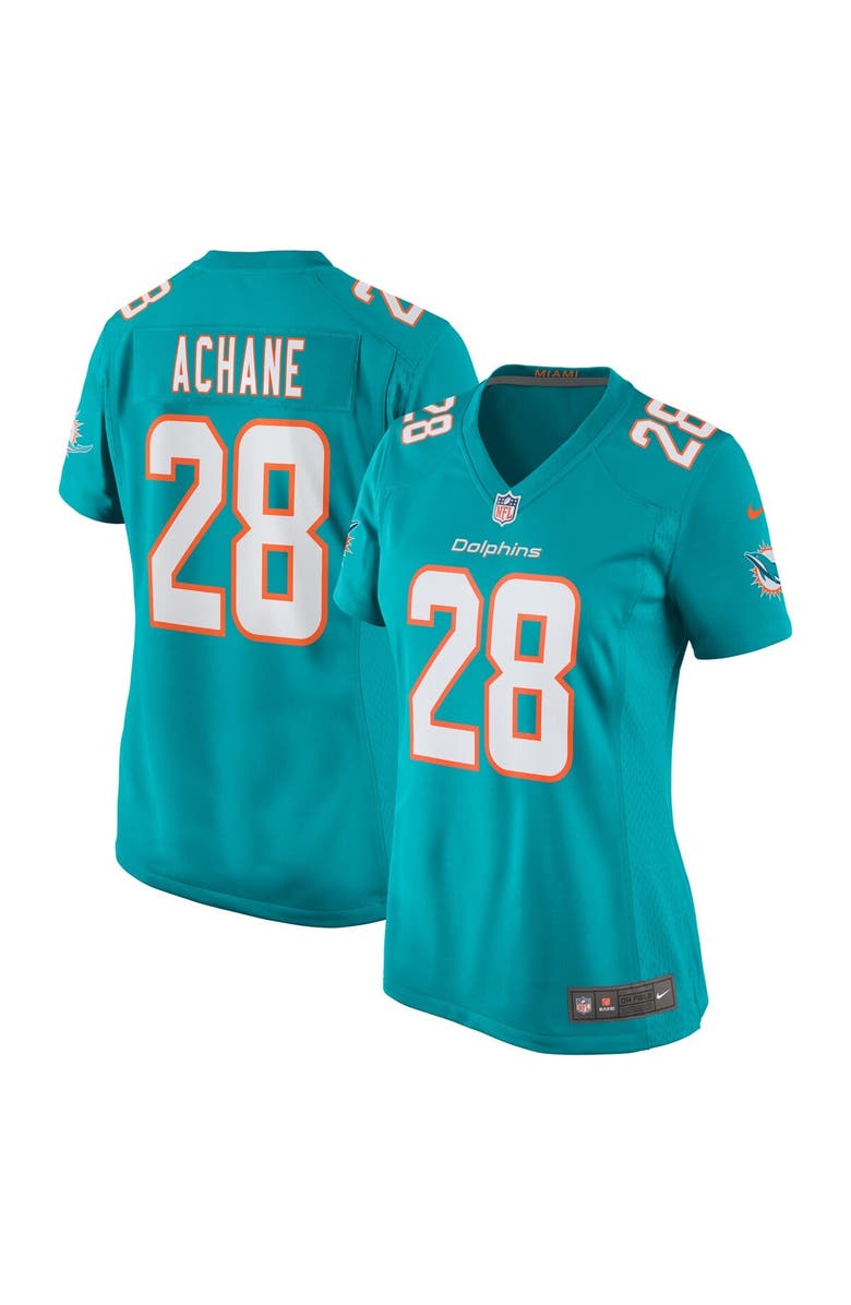 Nike Women's Nike Devon Achane Aqua Miami Dolphins Player Game Jersey, Alternate, color, Aqua