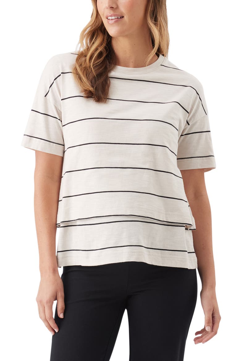 Claudette Nursing Tee, Main, color, Ecru / Black