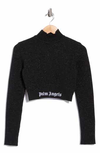Sparkle Mock Neck Long Sleeve Crop Top