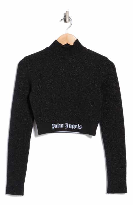 Sparkle Mock Neck Long Sleeve Crop Top