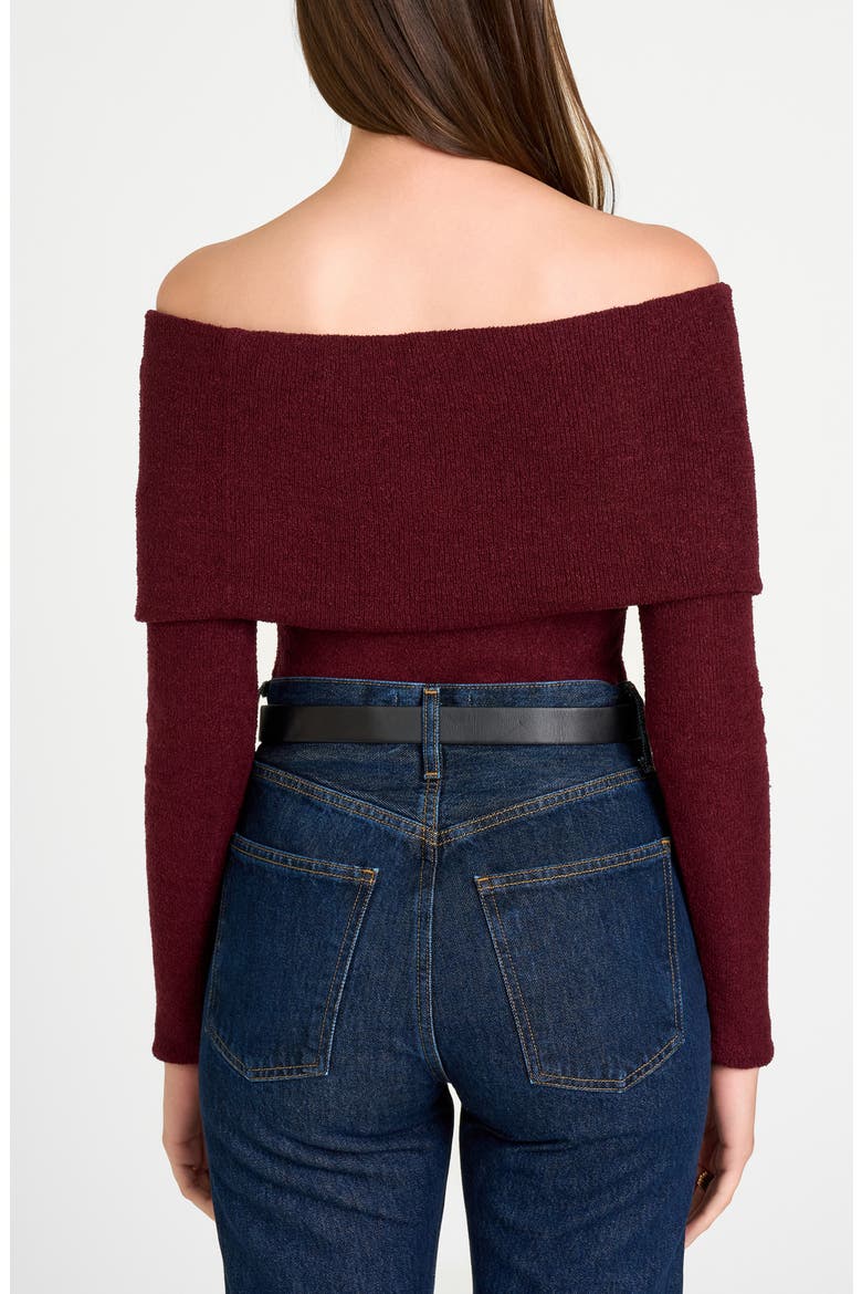 Morgan Off the Shoulder Sweater, Alternate, color, DARK MERLOT
