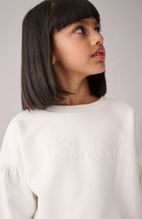 Smallsaints By Allsaints Kids' Logo Embellished Graphic Sweatshirt In Chalk White