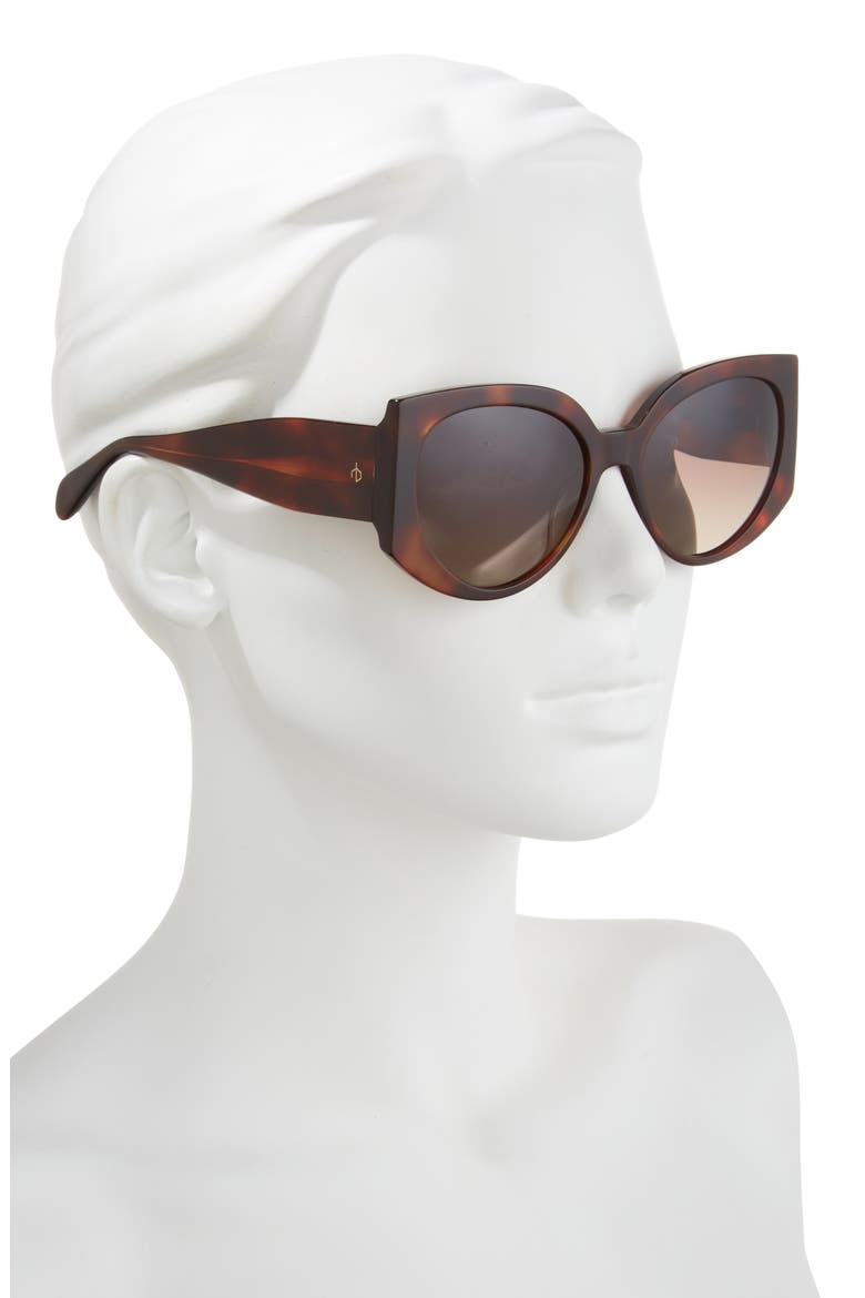 58mm Round Sunglasses, Alternate, color, BLACK