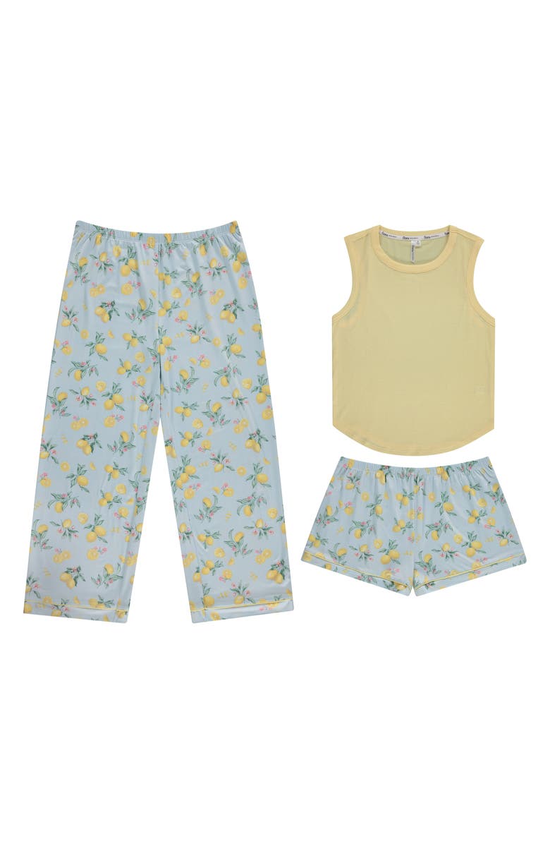 Flora By Flora Nikrooz Imani 3-Piece Capri Pajama Set, Alternate, color, Aqua