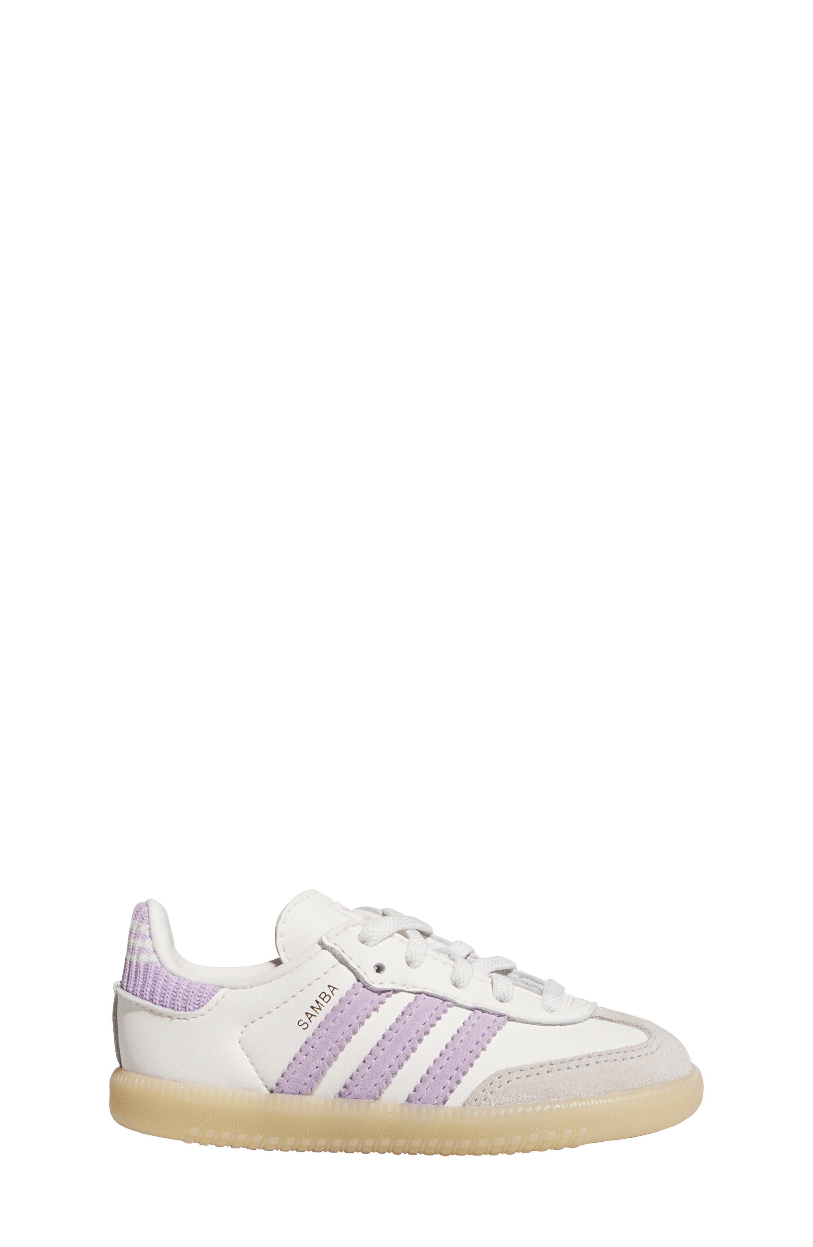adidas Kids' Samba OG Sneaker, Alternate, color, Cloud White/ Plum/ Gum 3