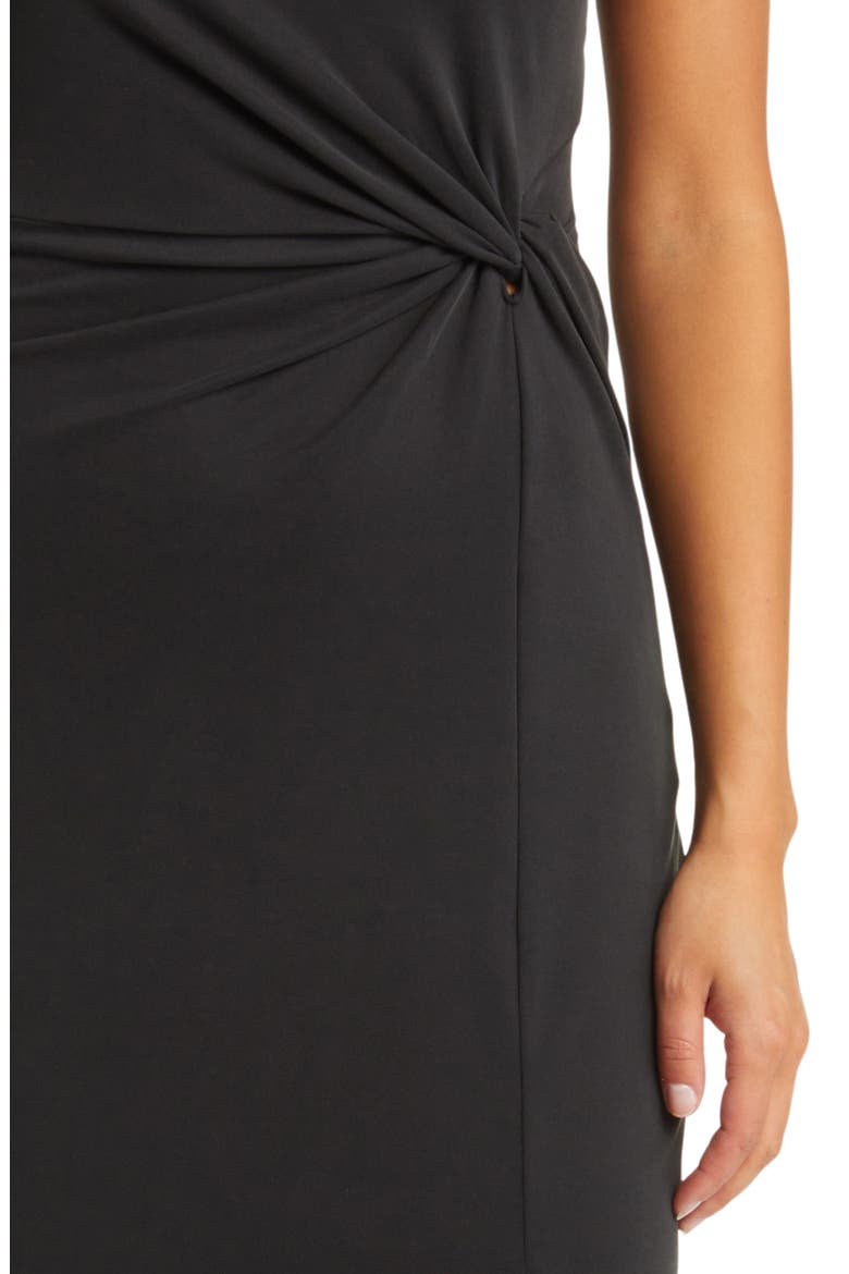 Twist Front Cutout Maxi Dress, Alternate, color, BLACK