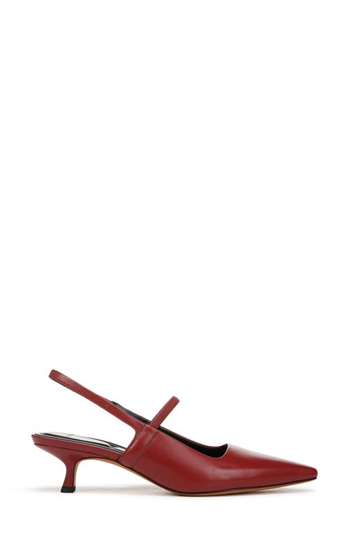 Vince Venice Slingback Pointed Toe Kitten Heel Pump In Crimson