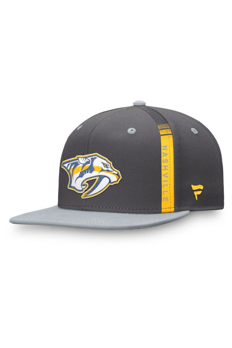 Men's Fanatics Branded Charcoal Nashville Predators Authentic Pro Home Ice Snapback Hat, Main, color, Charcoal