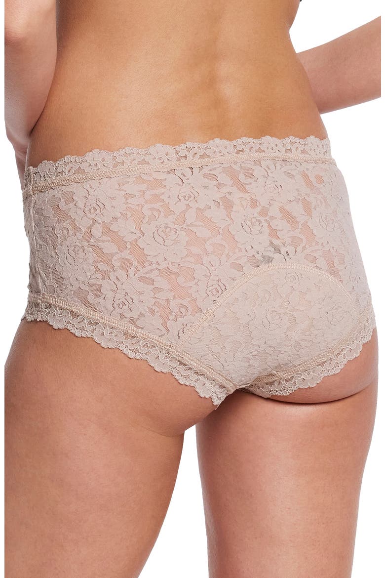 x Saalt Signature Lace® Leakproof Boyshorts, Alternate, color, CHAI