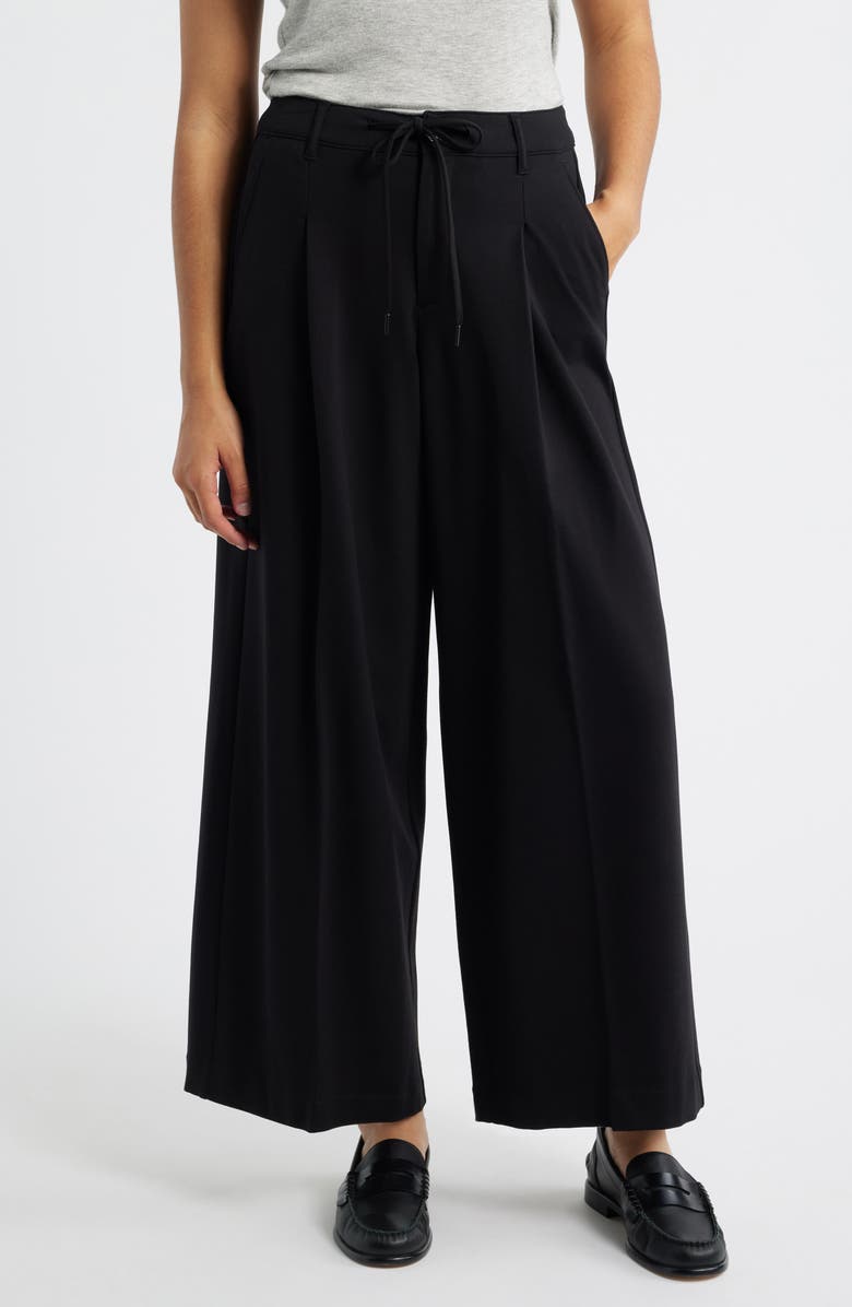 Liverpool Los Angeles Wide Leg Drawstring Pants, Main, color, Black