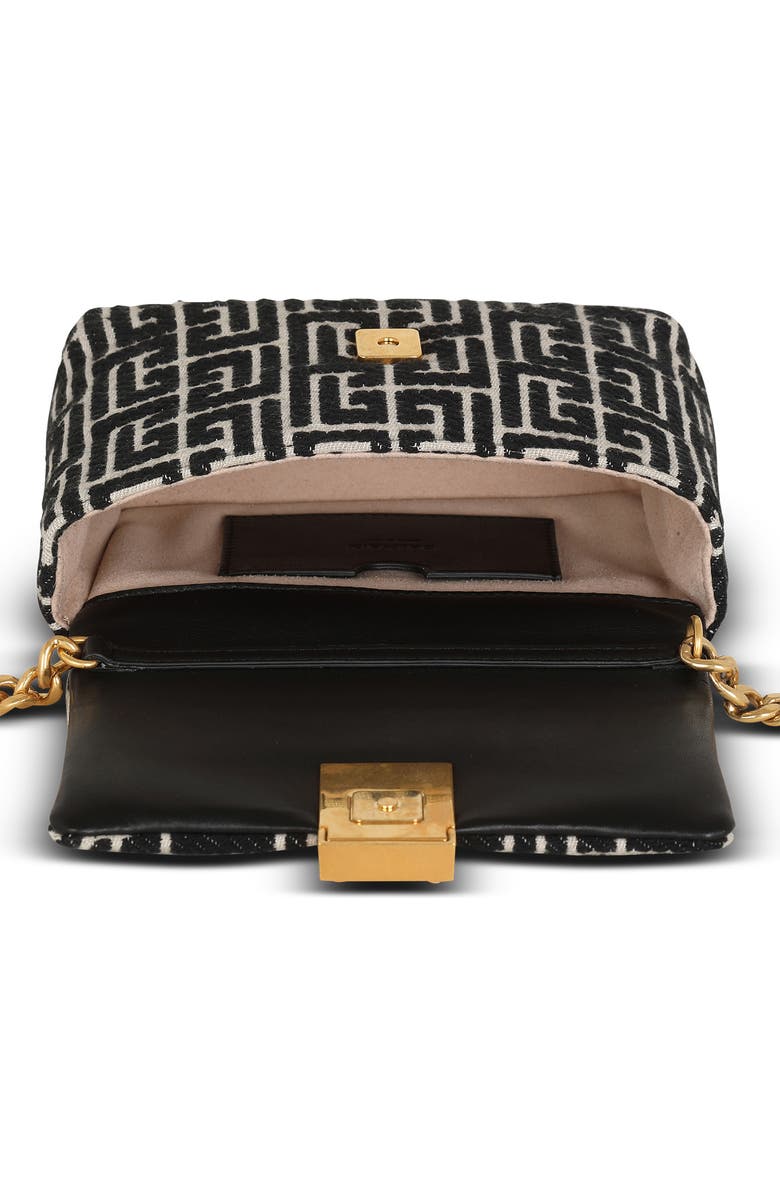 Balmain Mini 1945 Soft Monogram Jacquard Crossbody Bag, Alternate, color,