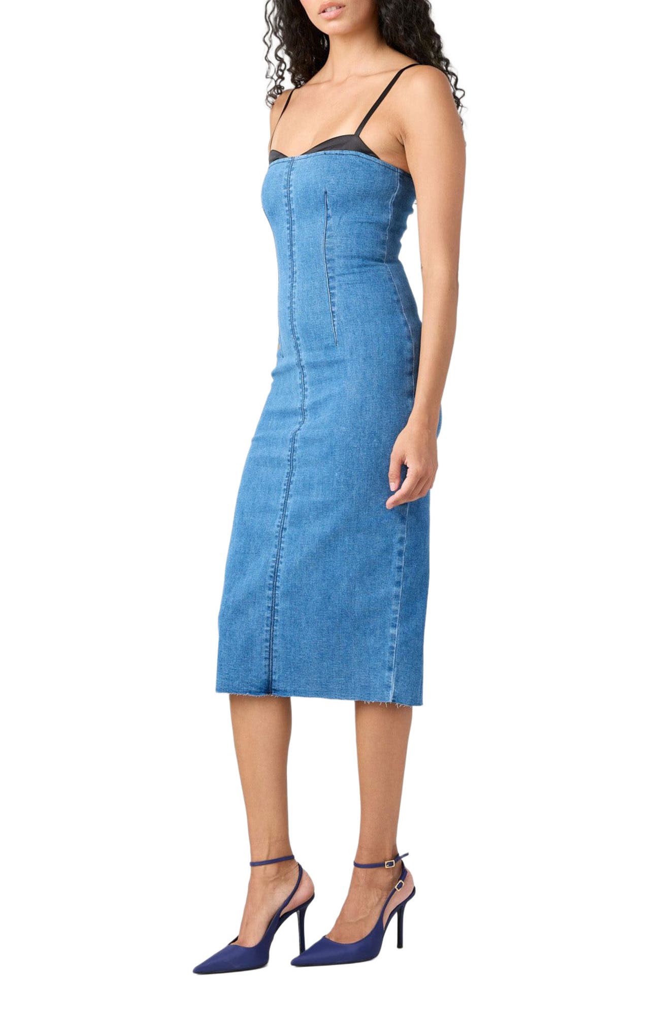 Victoria Denim Midi Dress - image 2