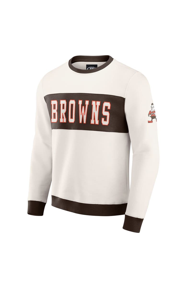 Darius Rucker Collection by Fanatics Men
s Darius Rucker Collection by Fanatics Cream Cleveland Browns Colorblock Pullover Sweatshirt, Alternate, color, Cream