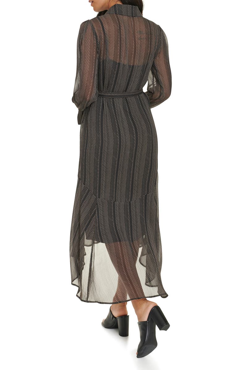 Calvin Klein Herringbone Long Sleeve Midi Dress, Alternate, color,