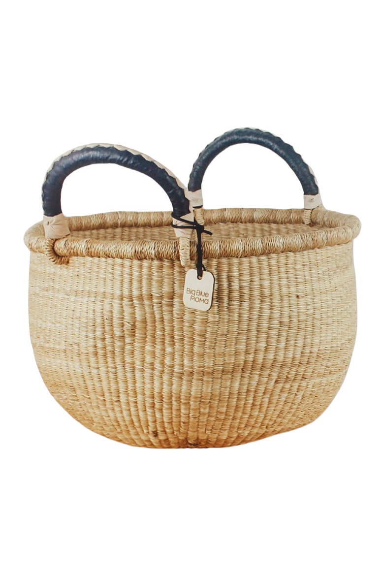 Bolga Baskets - Large Round Two Handle Natural Palette, Main, color, Natural