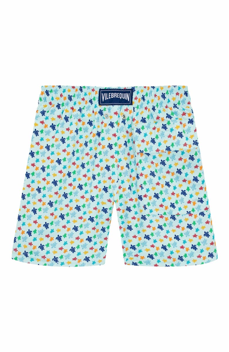 Vilebrequin Kids' Micro Ronde Des Tortues Rainbow Stretch Swim Shorts, Alternate, color, Pacific