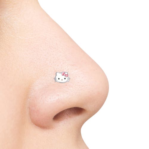 Hello Kitty Authentic 20g Stainless Steel Nose Ring Bone Stud In Metallic