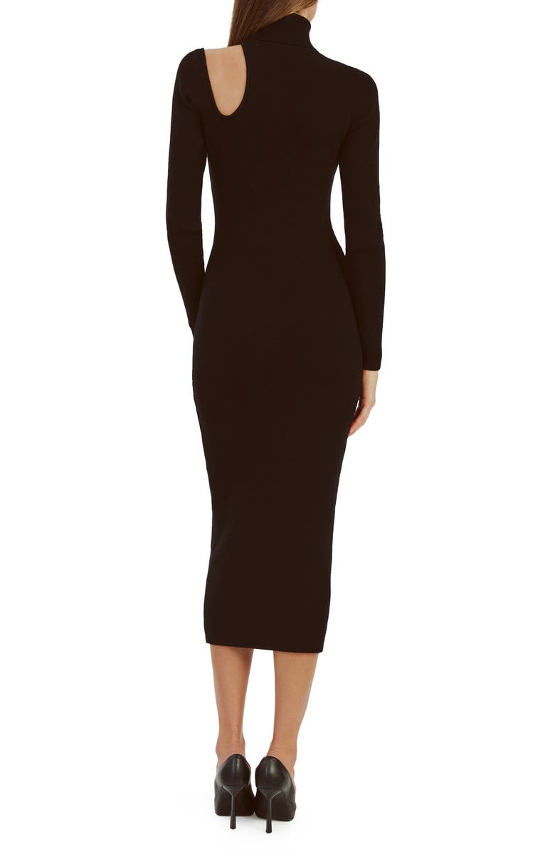 Bardot Olesa Asymmetric Turtleneck Long Sleeve Dress, Alternate, color, 