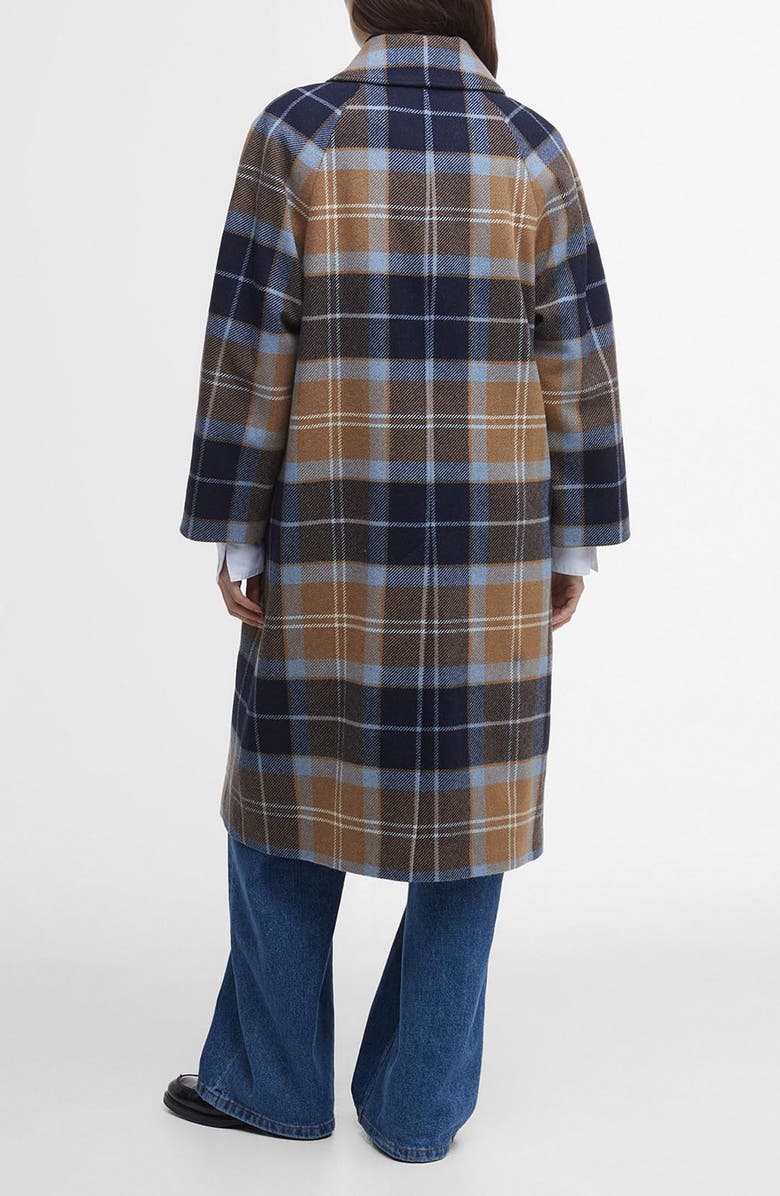 Barbour Kira Tartan Wool Blend Car Coat, Alternate, color,