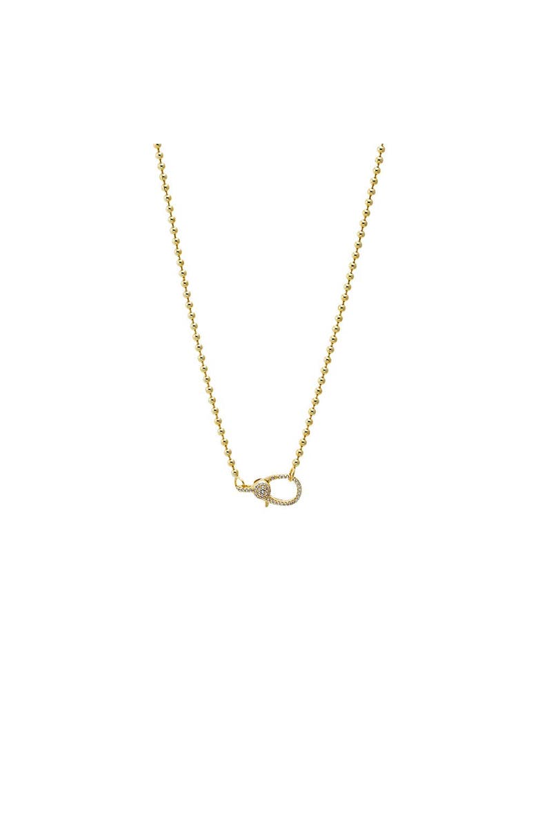 BY ADINA EDEN CZ Clasp Ball Chain Necklace, Main, color, Gold