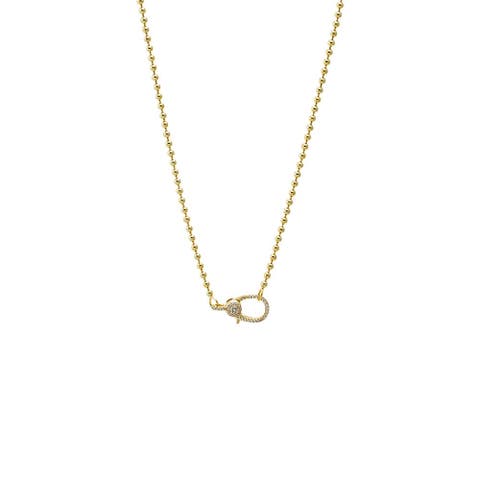 CZ Clasp Ball Chain Necklace