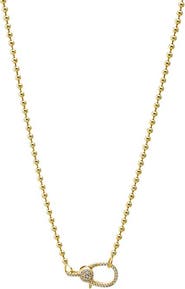 BY ADINA EDEN CZ Clasp Ball Chain Necklace