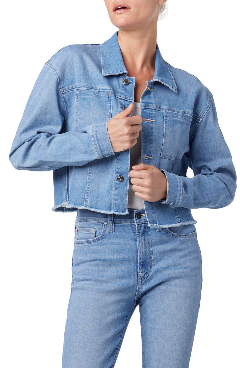 Hudson Jeans Crop Denim Shirt-Jacket, Main, color, Luna