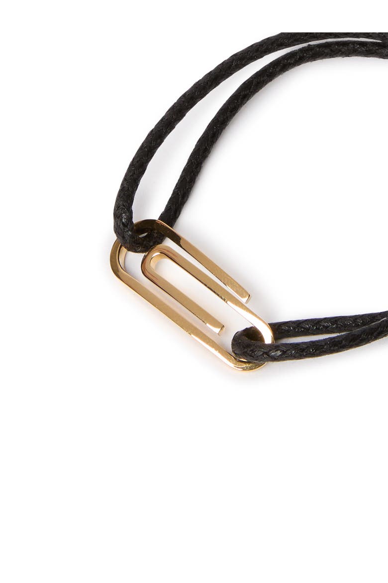 Men's Black Paperclip Cord Bracelet, Alternate, color, Black