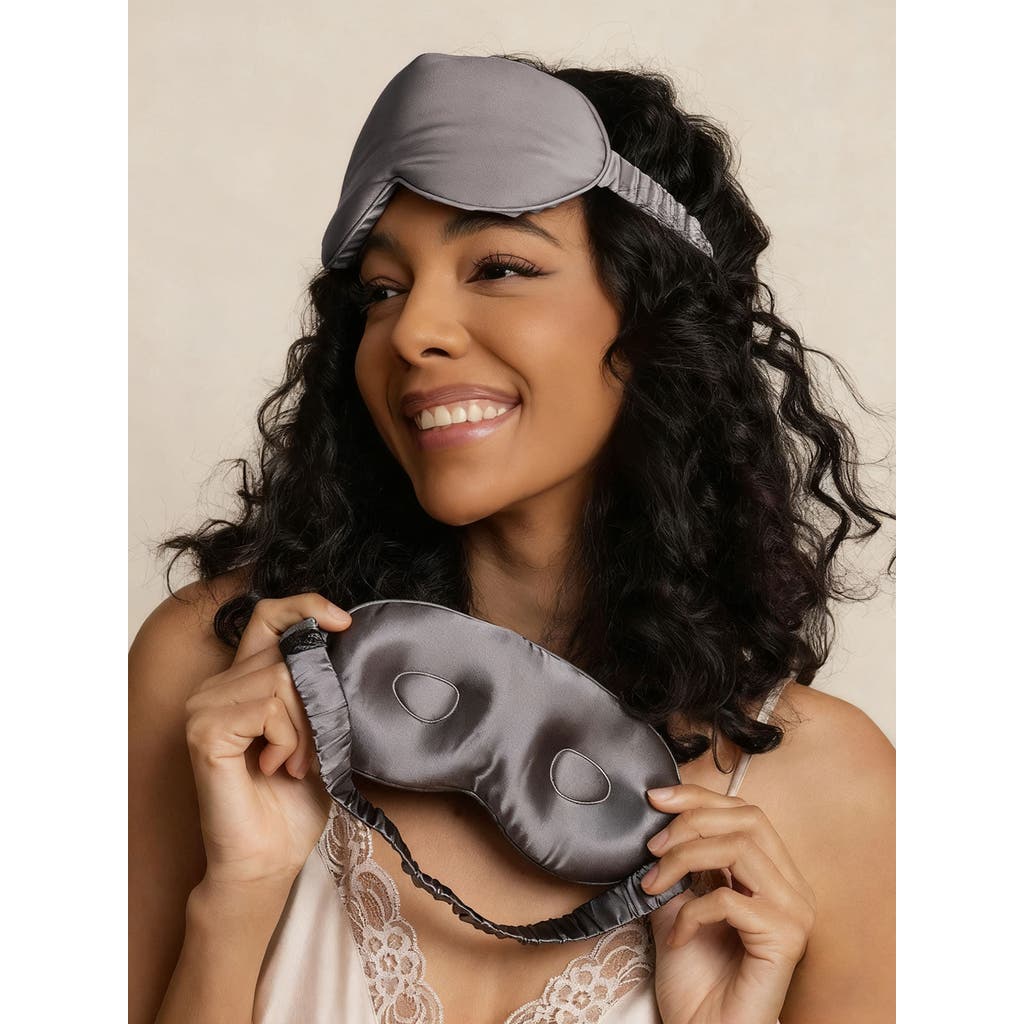 Silksilky 1 Pc 22momme Mulberry Silk 3d Contoured Blackout Eye Mask With Elastic Band In Gray