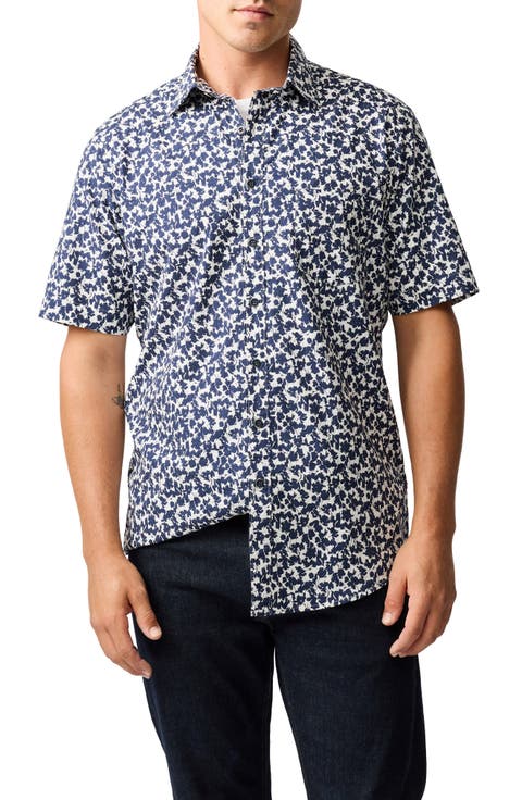 Jameison Bay Floral Short Sleeve Cotton Button-Up Shirt