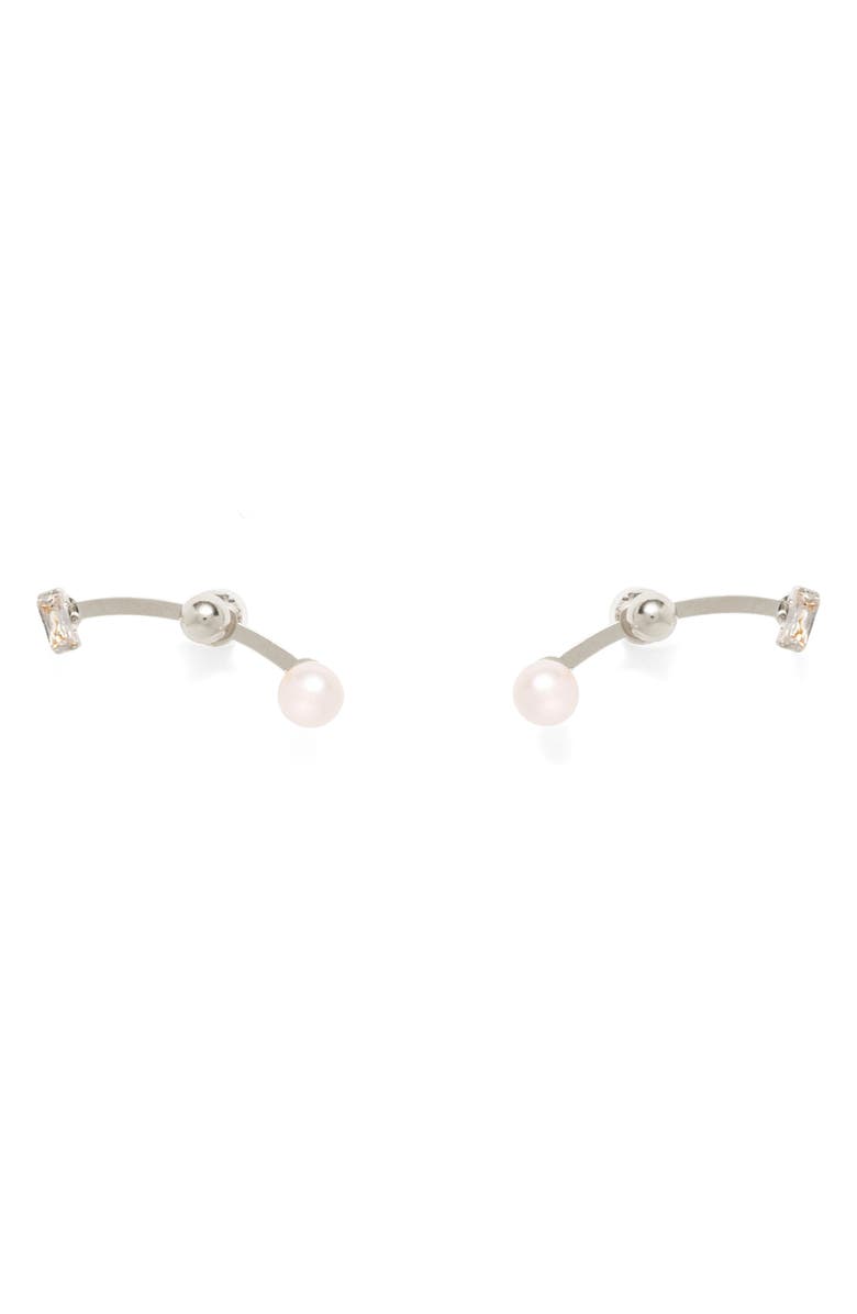 Lady Grey Orion Front/Back Earrings, Main, color, Silver