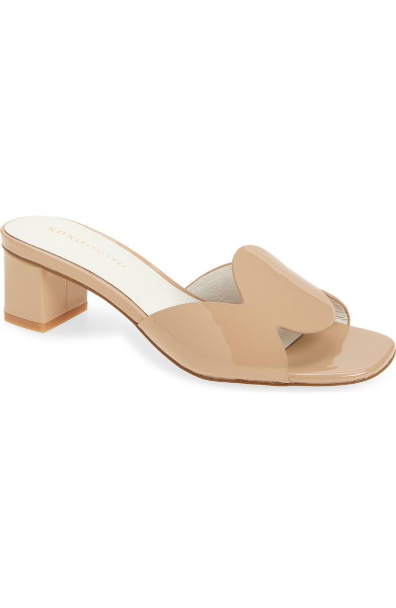 KOKO + PALENKI Orbit Slide Sandal, Main, color, Beige Patent