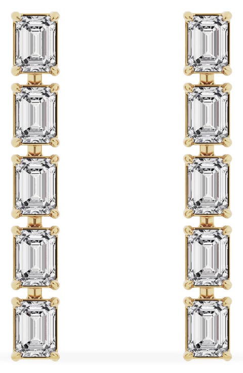 18K Gold Emerald Cut Lab Created Diamond Dangler Drop Earrings - 2.4 ctw (Nordstrom Exclusive)