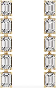 Jennifer Fisher 18K Gold Emerald Cut Lab Created Diamond Dangler Drop Earrings - 2.4 ctw