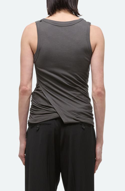 Helmut Lang Double-layered Tank Top In Graphite - V2s