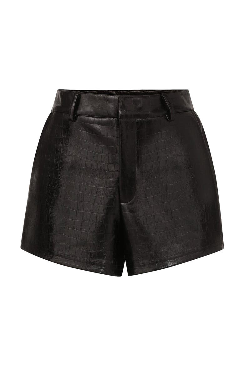 Jaclyn Leather Short, Alternate, color, Black