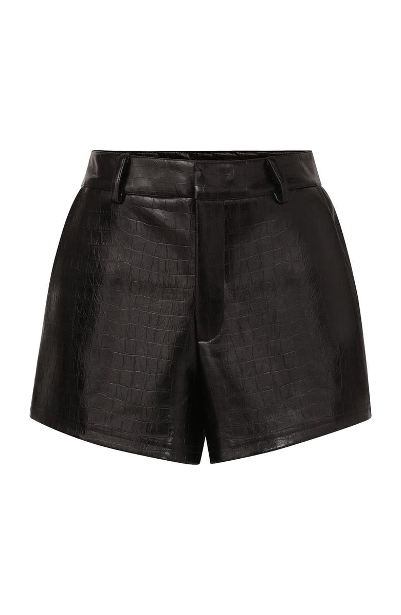 The Noli Shop Jaclyn Leather Short, Alternate, color, Black