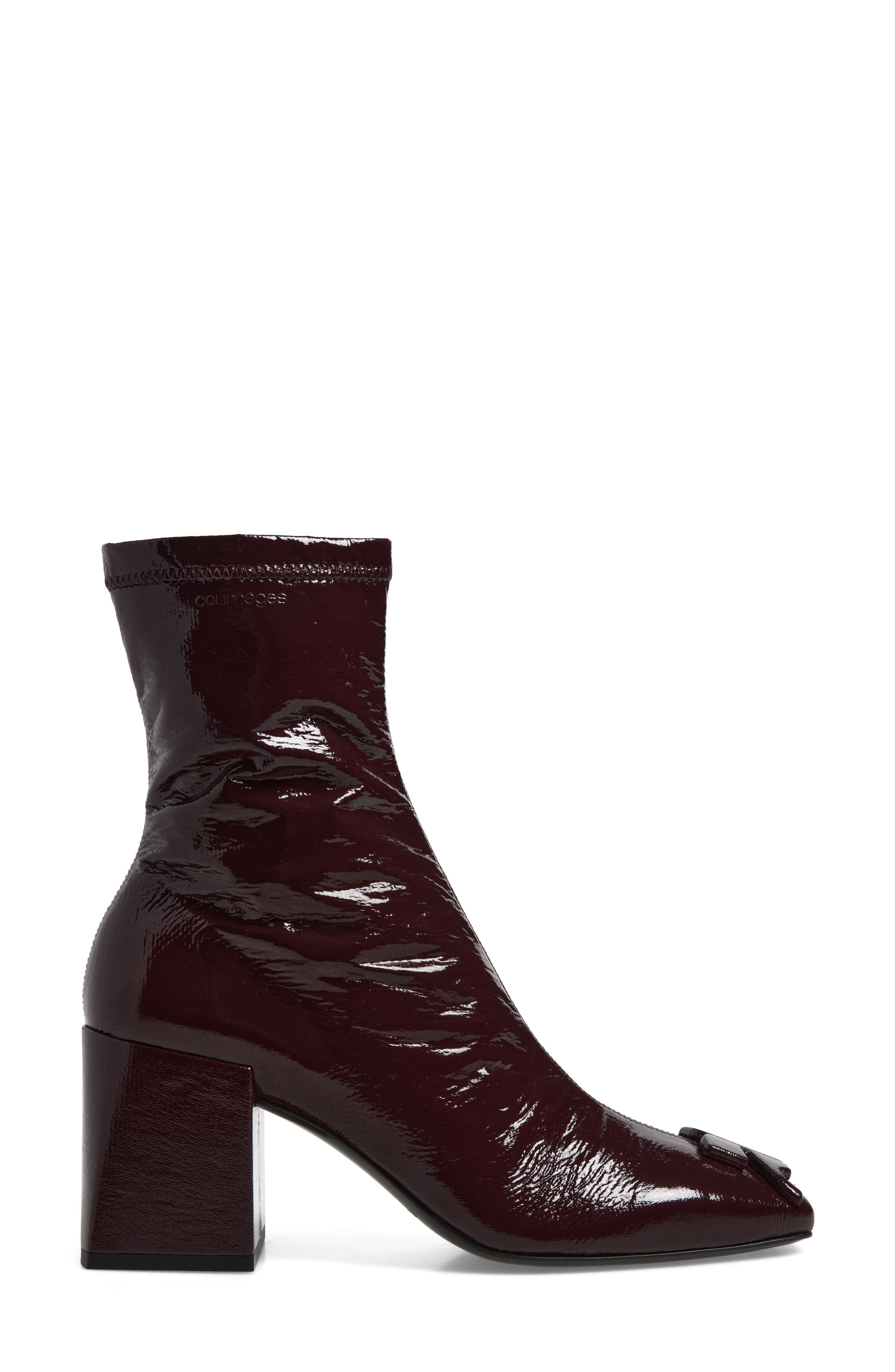 Re-edition Vinyl Ankle Boot, Alternate, color, BURGUNDY