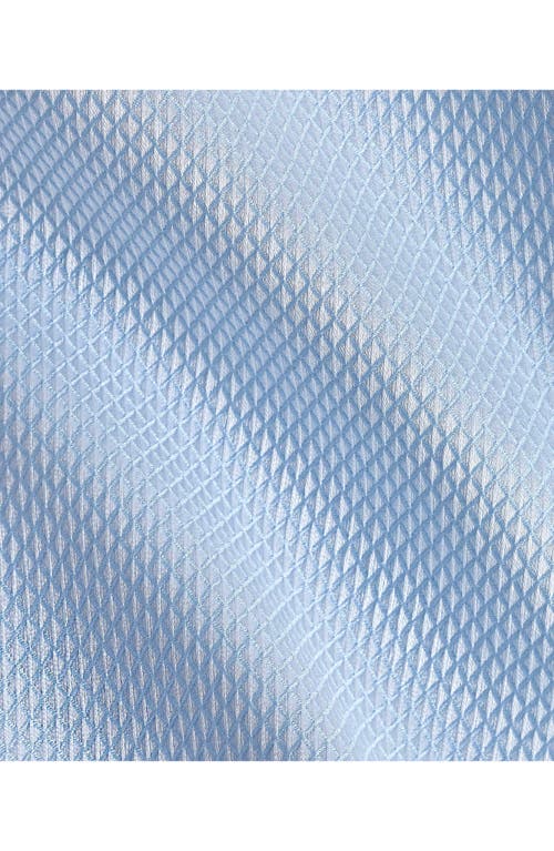 David Donahue Regular Fit Blue Micro Diamond Cotton Dobby Dress Shirt In Multi