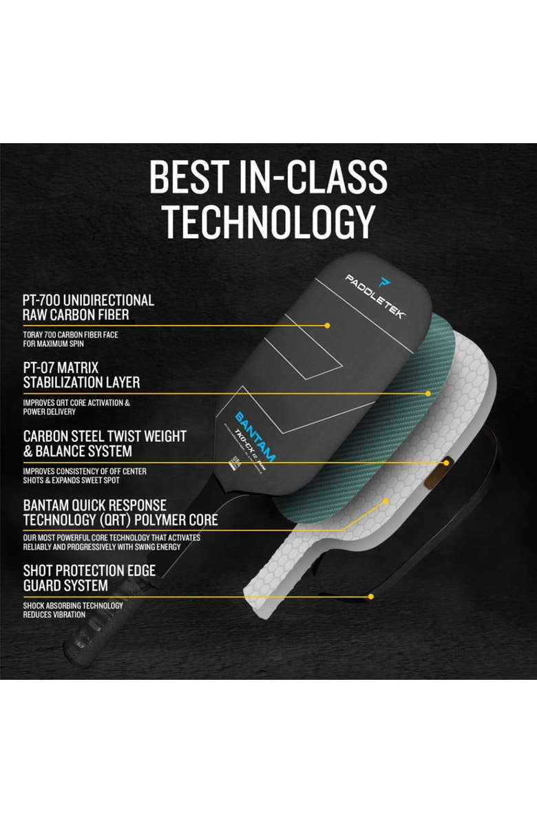 Paddletek Bantam TKO-CX 12.7 Pickleball Paddle, Alternate, color, Blue Riptide