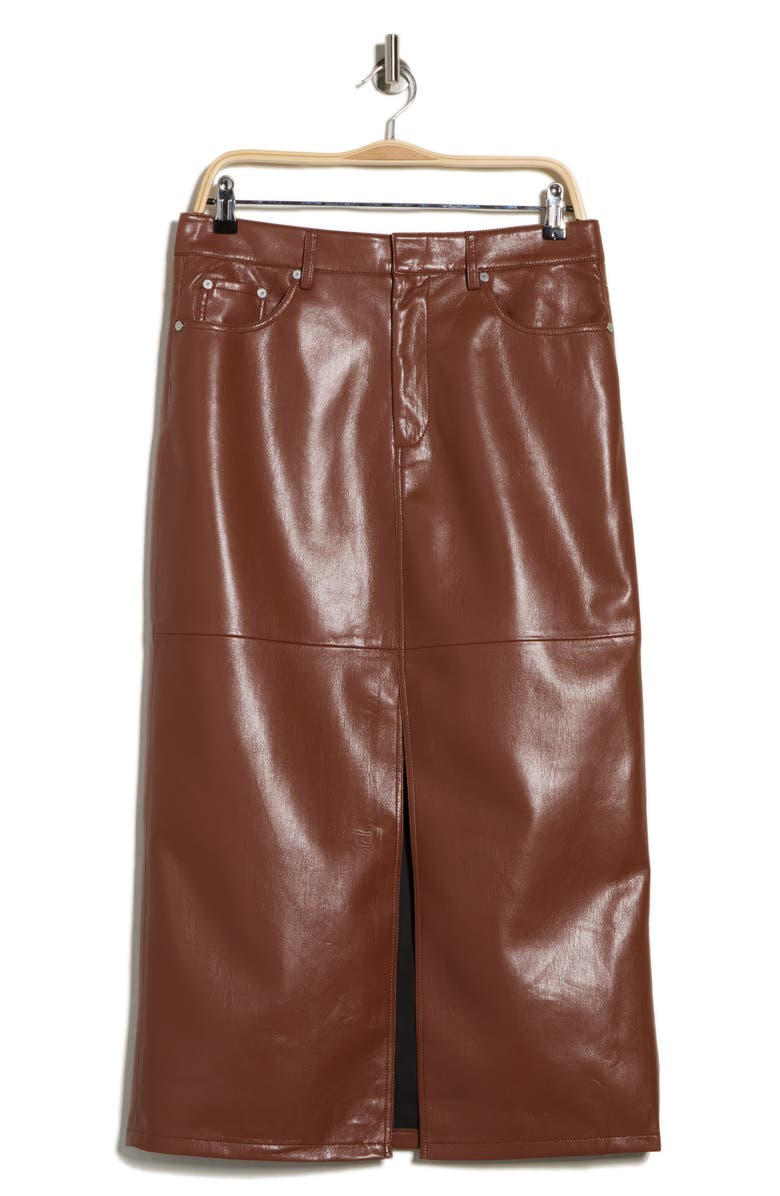 BLANKNYC Faux Leather Midi Skirt, Main, color, Catching A Break