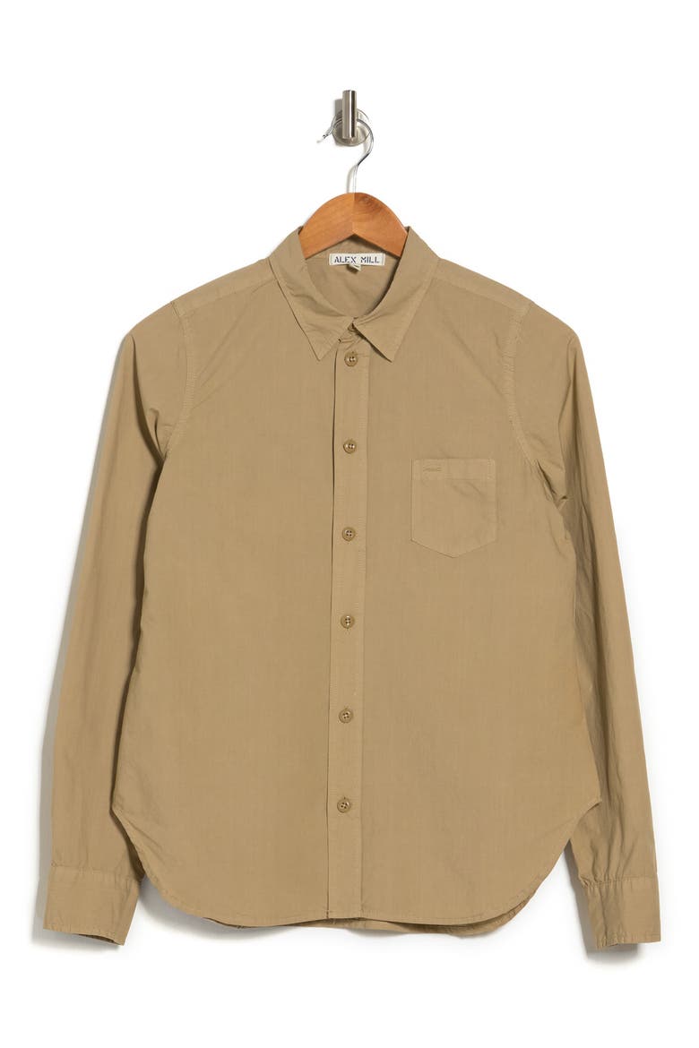 Bobby Shirt in Paper Cotton, Alternate, color, VINTAGE KHAKI