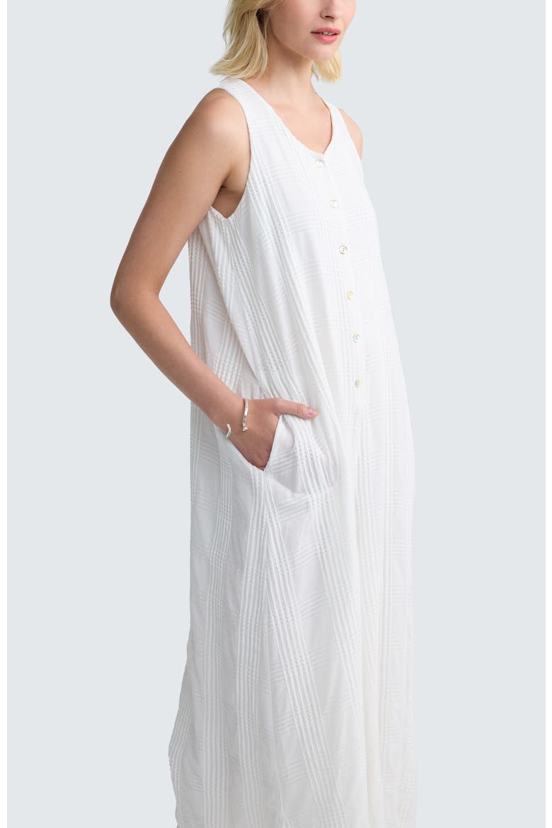 Isola Check-embroidered Jumpsuit, Alternate, color, Ecru