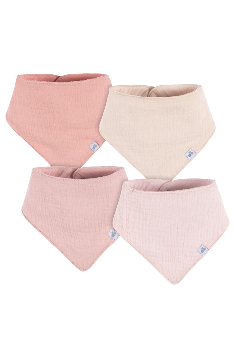 Muslin Bandana Bibs 4-Pack Pinks, Main, color, Pinks