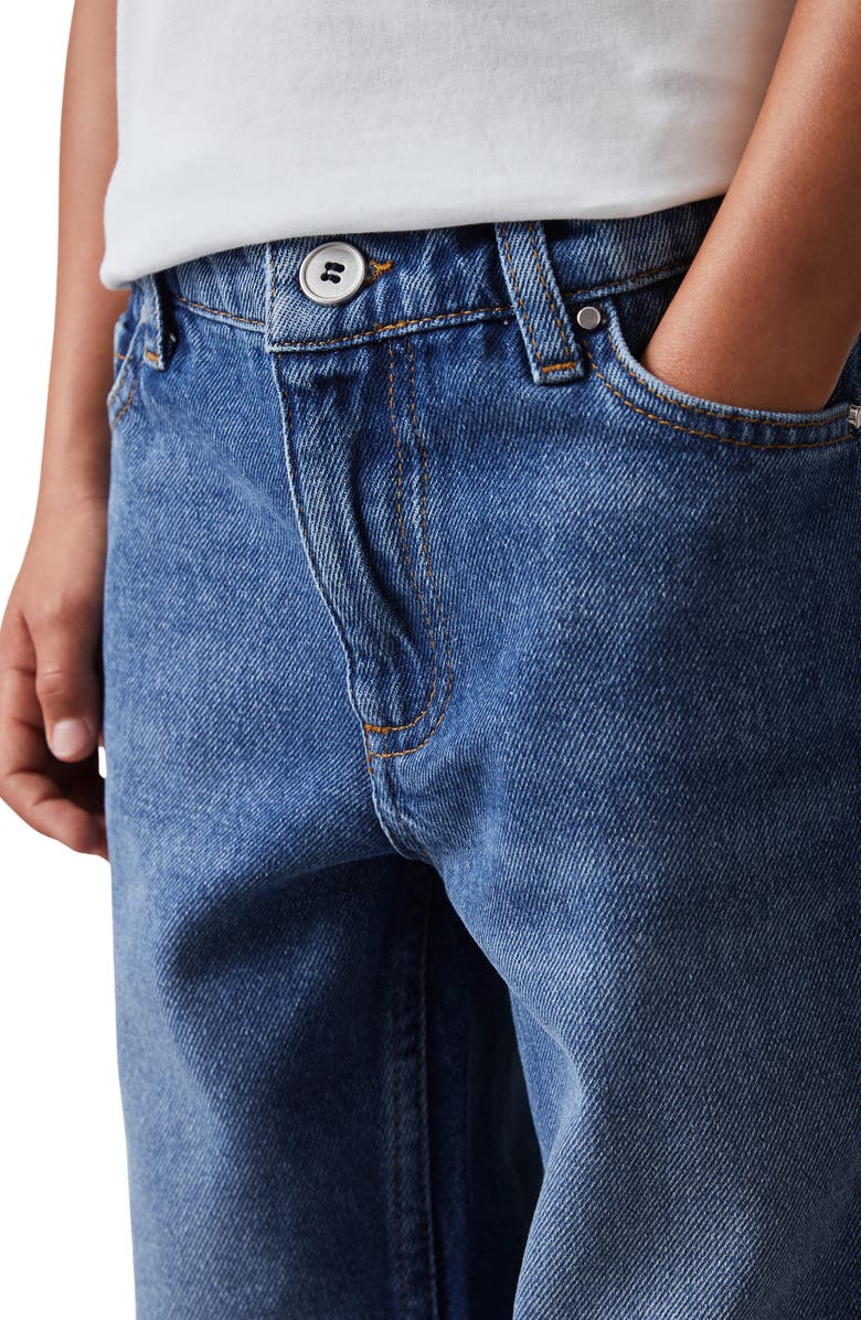 Reiss Kids' Ronnie Loose Fit Jeans, Alternate, color, Mid Blue Wash