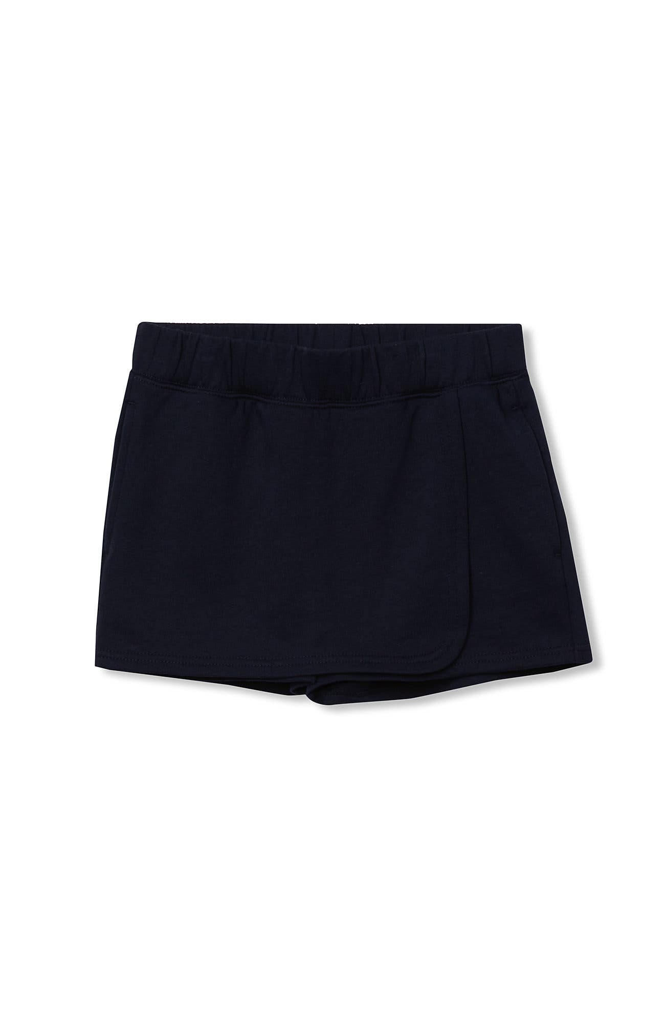 Lands' End Kids'  Girls Wrap Front Knit Skort In Black