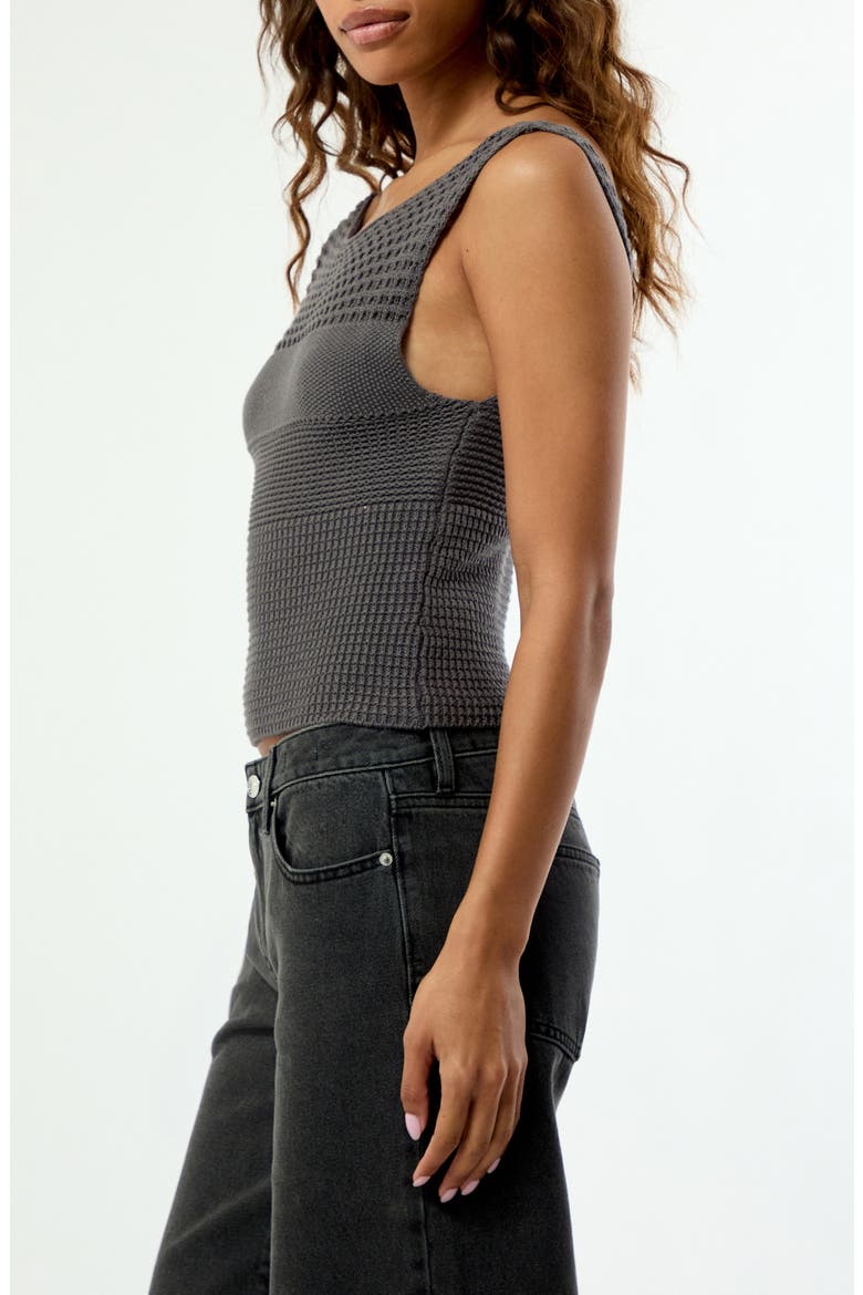 Brielle Open Knit Tank Top, Alternate, color, GRAY