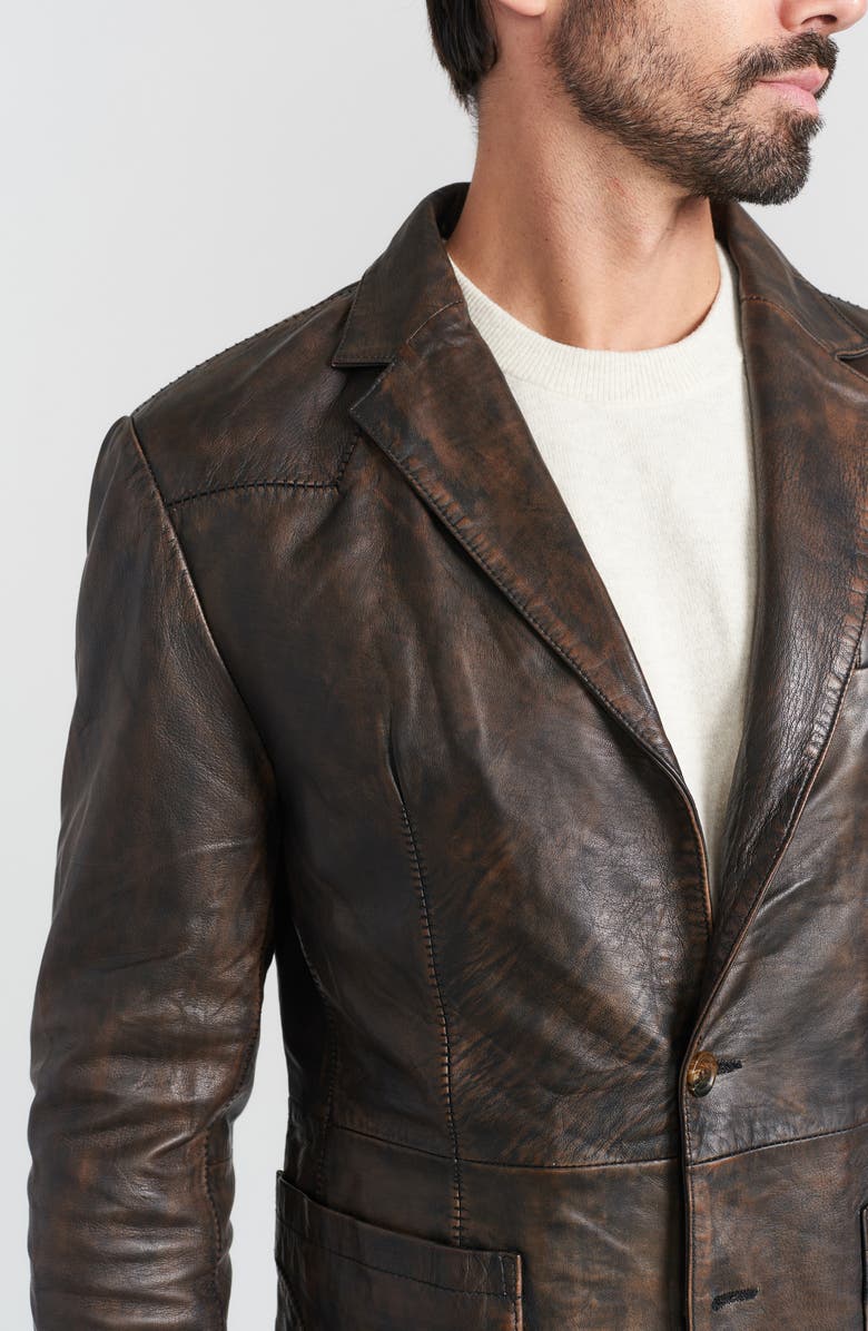 FLYNT Distressed Leather Blazer, Alternate, color, Antique Brown