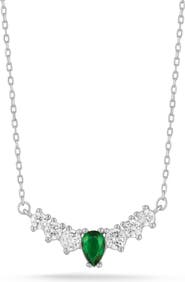 GLAZE JEWELRY Cubic Zirconia Curved Bar Pendant Necklace